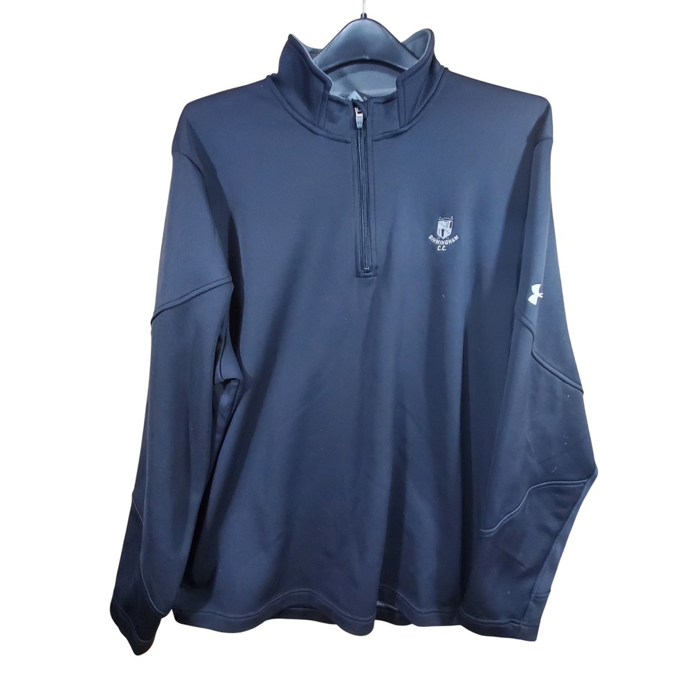 Under Armour Mens XL Black Quarter Zip Pullover Birmingham CC Golf Sweater